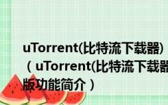 uTorrent(比特流下载器) V3.5.5 Build 46036 官方最新版（uTorrent(比特流下载器) V3.5.5 Build 46036 官方最新版功能简介）