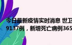 今日最新疫情实时消息 世卫组织：全球新增新冠确诊病例79137例，新增死亡病例365例