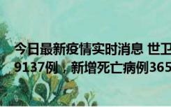 今日最新疫情实时消息 世卫组织：全球新增新冠确诊病例79137例，新增死亡病例365例