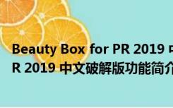 Beauty Box for PR 2019 中文破解版（Beauty Box for PR 2019 中文破解版功能简介）