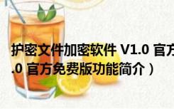 护密文件加密软件 V1.0 官方免费版（护密文件加密软件 V1.0 官方免费版功能简介）