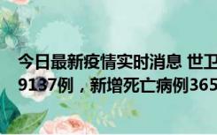 今日最新疫情实时消息 世卫组织：全球新增新冠确诊病例79137例，新增死亡病例365例