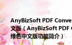 AnyBizSoft PDF Converter(PDF转换器) V2.5.0 绿色中文版（AnyBizSoft PDF Converter(PDF转换器) V2.5.0 绿色中文版功能简介）