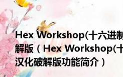 Hex Workshop(十六进制编辑器)X64 V6.7.25284 汉化破解版（Hex Workshop(十六进制编辑器)X64 V6.7.25284 汉化破解版功能简介）