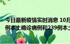 今日最新疫情实时消息 10月31日0-21时，乌鲁木齐新增19例本土确诊病例和239例本土无症状感染者