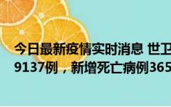 今日最新疫情实时消息 世卫组织：全球新增新冠确诊病例79137例，新增死亡病例365例