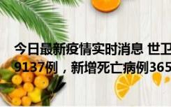 今日最新疫情实时消息 世卫组织：全球新增新冠确诊病例79137例，新增死亡病例365例