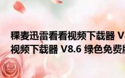 稞麦迅雷看看视频下载器 V8.6 绿色免费版（稞麦迅雷看看视频下载器 V8.6 绿色免费版功能简介）