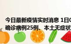 今日最新疫情实时消息 1日0-21时，新疆乌鲁木齐新增本土确诊病例25例、本土无症状感染者329例