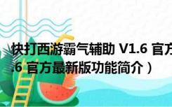 快打西游霸气辅助 V1.6 官方最新版（快打西游霸气辅助 V1.6 官方最新版功能简介）