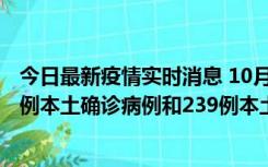 今日最新疫情实时消息 10月31日0-21时，乌鲁木齐新增19例本土确诊病例和239例本土无症状感染者