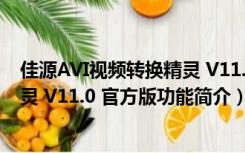 佳源AVI视频转换精灵 V11.0 官方版（佳源AVI视频转换精灵 V11.0 官方版功能简介）