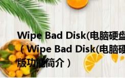 Wipe Bad Disk(电脑硬盘坏道修复软件) V1.4 绿色免费版（Wipe Bad Disk(电脑硬盘坏道修复软件) V1.4 绿色免费版功能简介）