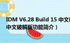 IDM V6.28 Build 15 中文破解版（IDM V6.28 Build 15 中文破解版功能简介）