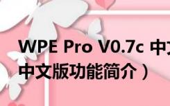 WPE Pro V0.7c 中文版（WPE Pro V0.7c 中文版功能简介）