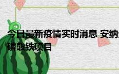 今日最新疫情实时消息 安纳达：控股孙公司5万吨/年高压实磷酸铁项目