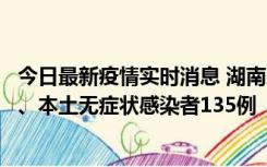 今日最新疫情实时消息 湖南11月1日新增本土确诊病例10例、本土无症状感染者135例