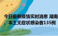 今日最新疫情实时消息 湖南11月1日新增本土确诊病例10例、本土无症状感染者135例