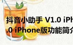 抖音小助手 V1.0 iPhone版（抖音小助手 V1.0 iPhone版功能简介）