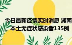 今日最新疫情实时消息 湖南11月1日新增本土确诊病例10例、本土无症状感染者135例