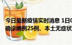 今日最新疫情实时消息 1日0-21时，新疆乌鲁木齐新增本土确诊病例25例、本土无症状感染者329例