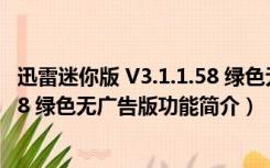 迅雷迷你版 V3.1.1.58 绿色无广告版（迅雷迷你版 V3.1.1.58 绿色无广告版功能简介）