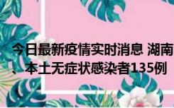 今日最新疫情实时消息 湖南11月1日新增本土确诊病例10例、本土无症状感染者135例