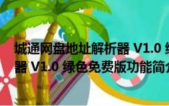 城通网盘地址解析器 V1.0 绿色免费版（城通网盘地址解析器 V1.0 绿色免费版功能简介）