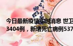 今日最新疫情实时消息 世卫组织：全球新增新冠确诊病例63404例，新增死亡病例537例