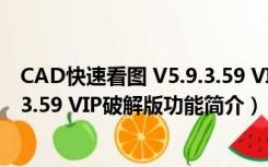 CAD快速看图 V5.9.3.59 VIP破解版（CAD快速看图 V5.9.3.59 VIP破解版功能简介）