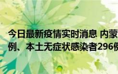 今日最新疫情实时消息 内蒙古11月1日新增本土确诊病例24例、本土无症状感染者296例