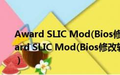 Award SLIC Mod(Bios修改软件) V1.52 绿色中文版（Award SLIC Mod(Bios修改软件) V1.52 绿色中文版功能简介）