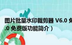 图片批量水印裁剪器 V6.0 免费版（图片批量水印裁剪器 V6.0 免费版功能简介）