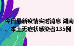 今日最新疫情实时消息 湖南11月1日新增本土确诊病例10例、本土无症状感染者135例