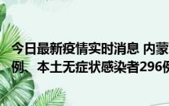 今日最新疫情实时消息 内蒙古11月1日新增本土确诊病例24例、本土无症状感染者296例