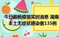 今日最新疫情实时消息 湖南11月1日新增本土确诊病例10例、本土无症状感染者135例