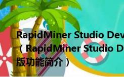 RapidMiner Studio Developer9.8破解版 V9.8.1 免费版（RapidMiner Studio Developer9.8破解版 V9.8.1 免费版功能简介）