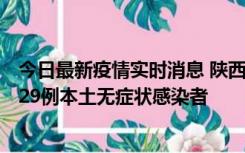 今日最新疫情实时消息 陕西11月1日新增8例本土确诊病例、29例本土无症状感染者