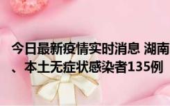 今日最新疫情实时消息 湖南11月1日新增本土确诊病例10例、本土无症状感染者135例