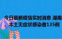 今日最新疫情实时消息 湖南11月1日新增本土确诊病例10例、本土无症状感染者135例