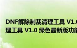 DNF解除制裁清理工具 V1.0 绿色最新版（DNF解除制裁清理工具 V1.0 绿色最新版功能简介）