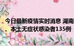 今日最新疫情实时消息 湖南11月1日新增本土确诊病例10例、本土无症状感染者135例