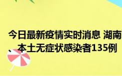 今日最新疫情实时消息 湖南11月1日新增本土确诊病例10例、本土无症状感染者135例