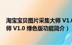 淘宝宝贝图片采集大师 V1.0 绿色版（淘宝宝贝图片采集大师 V1.0 绿色版功能简介）