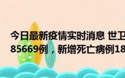 今日最新疫情实时消息 世卫组织：全球新增新冠确诊病例185669例，新增死亡病例1823例