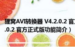 狸窝AVI转换器 V4.2.0.2 官方正式版（狸窝AVI转换器 V4.2.0.2 官方正式版功能简介）