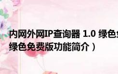 内网外网IP查询器 1.0 绿色免费版（内网外网IP查询器 1.0 绿色免费版功能简介）