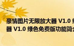 豪情图片无限放大器 V1.0 绿色免费版（豪情图片无限放大器 V1.0 绿色免费版功能简介）