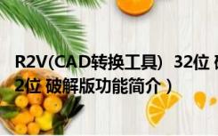 R2V(CAD转换工具)  32位 破解版（R2V(CAD转换工具)  32位 破解版功能简介）