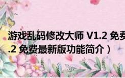 游戏乱码修改大师 V1.2 免费最新版（游戏乱码修改大师 V1.2 免费最新版功能简介）